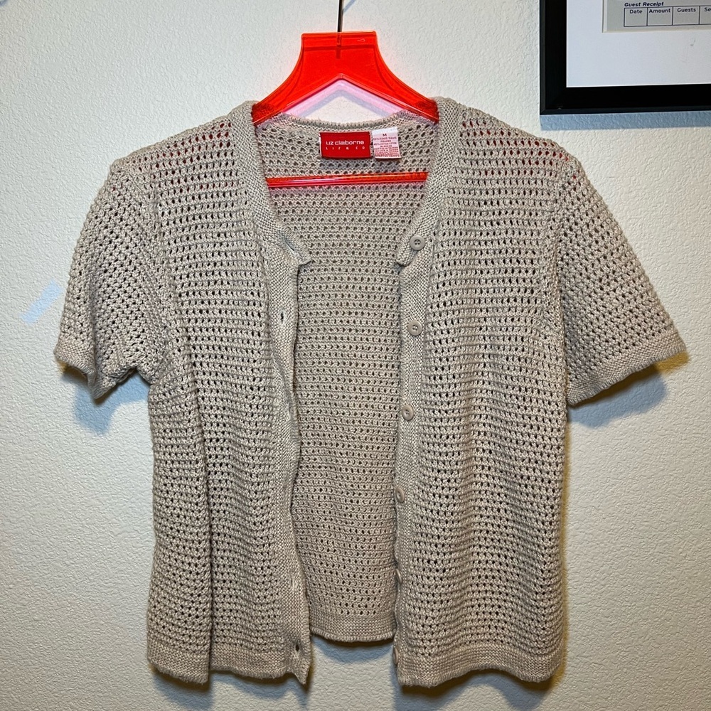 Liz Claiborne Cream Cardigan Sweater